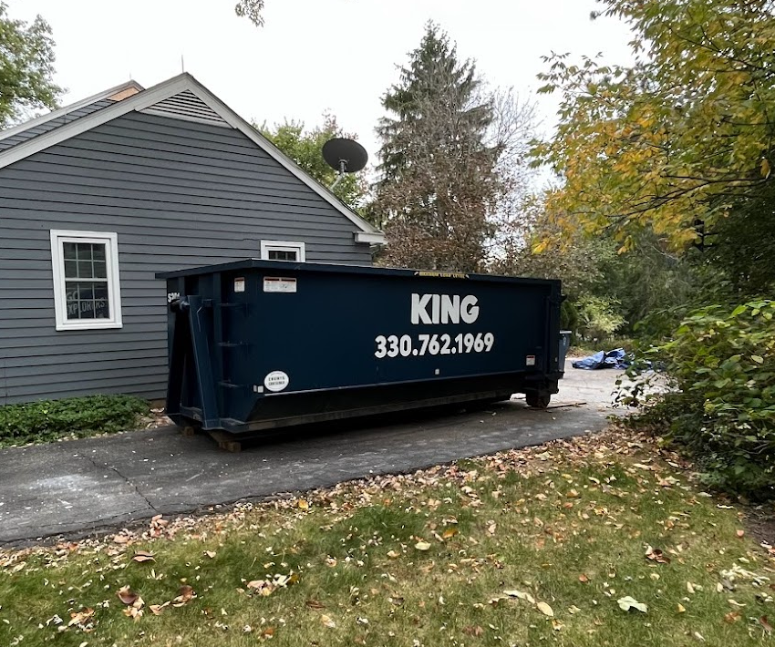 40 yard dumpster in driveway